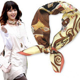 【艾欧风尚】2012春款 出口韩国 楚楚女人味纯真丝小方巾丝巾