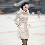 2012春秋装新款 专柜正品韩版淑女气质超修身长袖风衣 三彩款