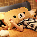 Rilakkuma轻松熊可拆洗单人枕头 靠垫 靠枕 可爱超大情侣双人枕头