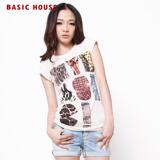 【Basic House夏装】百家好字母圆领韩版短袖T恤HLTS326C
