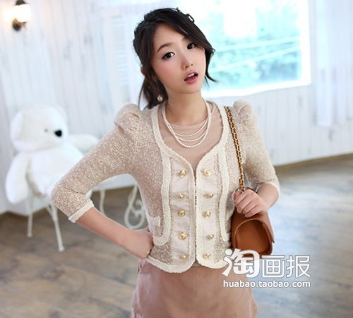 韩范美妞知<em>织毛衣</em>的<em>针法</em>性甜美穿搭术_av4gx