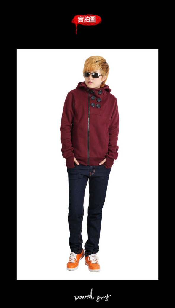 求购男款卫衣 带领子 连帽 酒红色的–淘宝服装