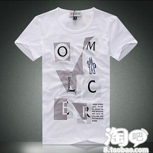 求购印有 单独 英文字母 C 的短袖 男装 纯棉T,