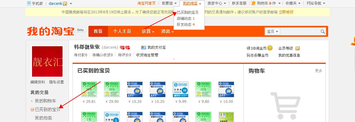 在哪里查我以淘到的宝贝–淘宝文化玩乐购物问