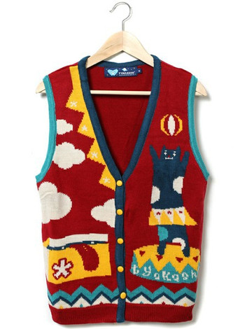 2012 TYAKASHA 塔卡沙 马戏团毛线<em>马甲</em> 男女